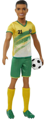 Muñeca Barbie Soccer Ken Con Pelo Corto, Uniforme 21 Colorid