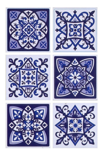 Azulejos Autoadhesivos Vinilo Muresco Decorativo Azul X 6 Un