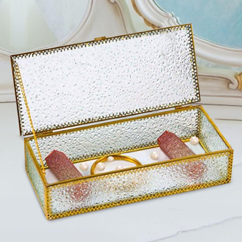 Joyero De Vidrio Con Caja De Recuerdo Organizador De