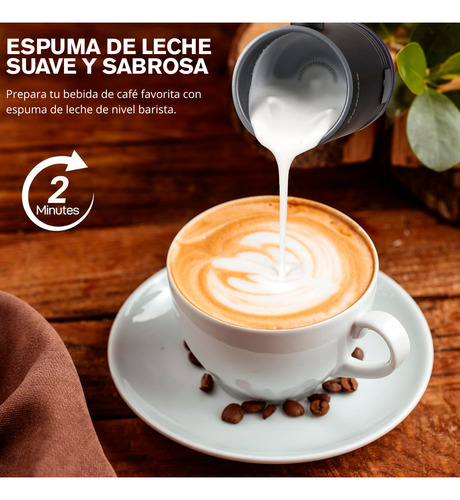 Espumador Calentador Batidor De Leche Novohome 4 En 1 Acero Inoxidable 500ml Color Blanco