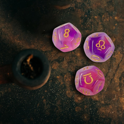 3 Uds D12 Dados De Adivinación De Astrología Acrílica
