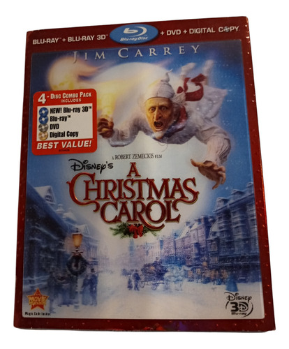 Jim Carrey A Christmas Carol Blu Ray 3d+blu Ray+dvd+digital