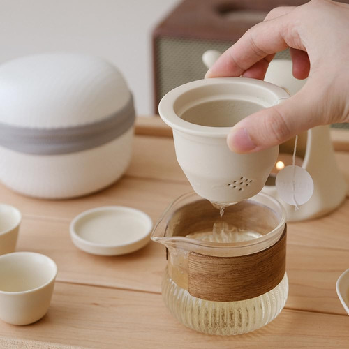 Juego De Tetera De Vidrio Infusor Colar Té De Hojas Su...