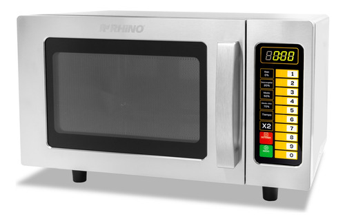 Microondas Industrial Digital Rhino Homic-09d 1000w 0.9 Ft Inoxidable 5 Niveles Potencia Descongelar Certificado Nom Panel Braille