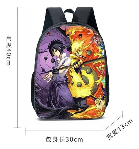 C 3 Mochilas Naruto Con Fiambrera Uzumaki Sasuke For Niño