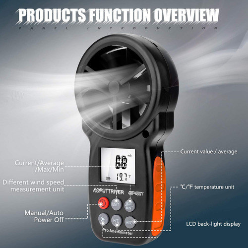 Medidor De Velocidad Del Viento Portátil Aputtriver Ap-007 C