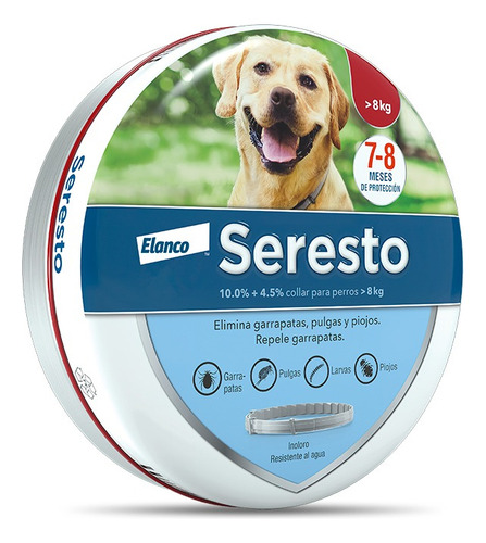 Imagen 2 de 6 de Seresto Collar Perros +8kg Contra Pulgas Y Garrapatas