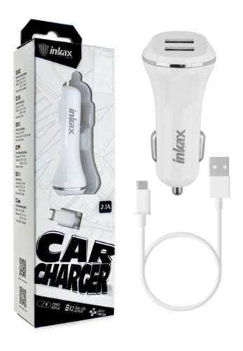 Cargador Para Auto Dual Inkax C/cable Lightning Usb 2.1a