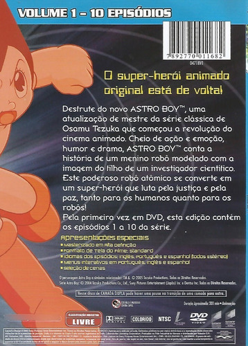Dvd - Astro Boy - Volume 1 - 10 Episódios - Original Sony (Usado)