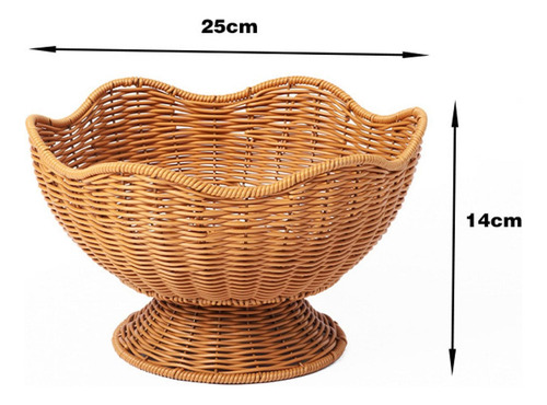 Cesta De Bocadillos, Canasta De Pan Con Tazón De 25x14cm