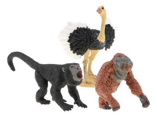 Figuras De Animales De Plástico De 3 Uds., Modelo De