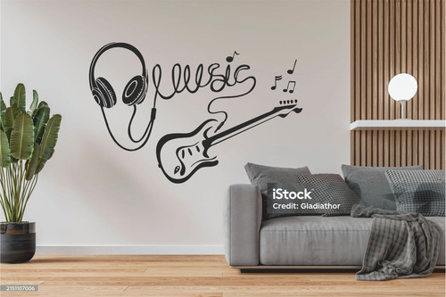 Vinilo Decorativos Música 60 X 40cm Vinilos Luz De Vida