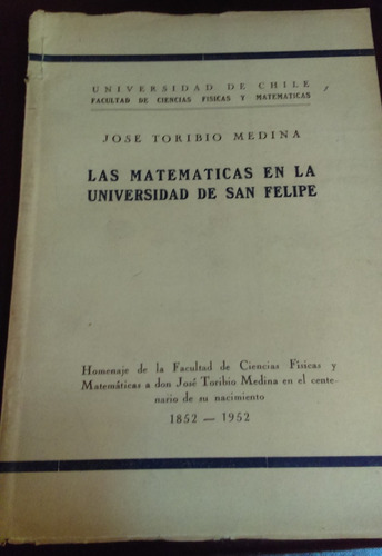 Las Matemáticas En La Universidad De San Felipe Jose Toribio