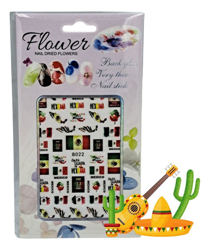 Stiker Uñas Fiestas Patrias 12 Piezas