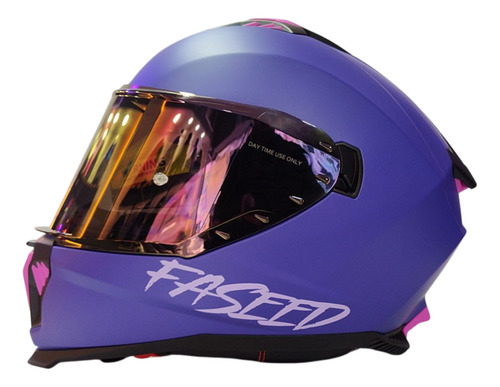 Casco Integral Ece 06 Con Lente Faseed Fs865 2025 Original Violeta Mate S