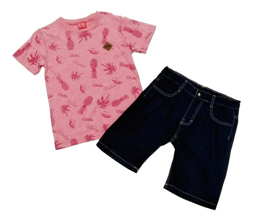 Conjunto Niño  Playera Short Mezclilla Miky 152114