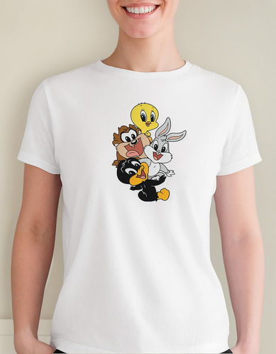 Playera Amigos Tunes Silvestre Lucas Taz Piolin Bugs Baby