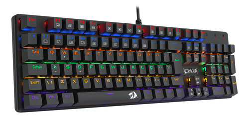 Teclado Redragon Valheim Rainbow Switch Azul K608-r Pt-brown