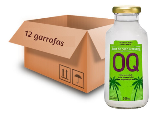 12x Água De Coco Natural Oq Faz Bem 300ml