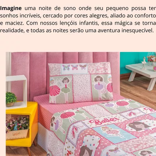 Jogo de Cama Infantil Menina Estampado Balão 3 Peças Tecido Microfibra