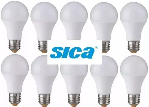 Lampara Led 9 W Sica Luz Dia Calido Foquito Foco 10 Unidades