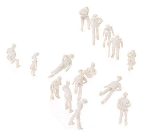 100 Pcs Unpainted Modelo Pessoas Figuras Cenário 1:75