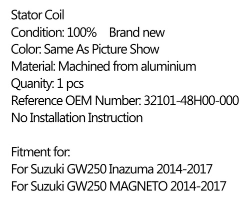 Estator 32101-40h00 Para Suzuki Gw250 Inazuma 2014-2017