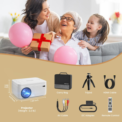 Proyector Bluetooth Bigasuo Hd 9000l Con Reproductor De Dvd