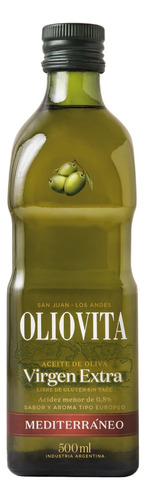 Aceite De Oliva Oliovita Mediterraneo Bot Vidrio X 500 Ml 