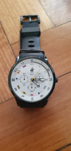 Reloj Wellington Polo Club De Hombre - Malla De Goma Negro Negro Blanco
