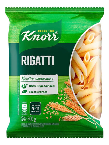 Oferta! 5 Fideos Knorr Penne Rigatti 500g Pasta 100% Trigo