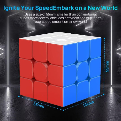 Cubo Magnético 3x3 Mpro 24 Sin Calcomanía Corte 55 35 Color De La Estructura