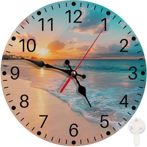 Reloj De Pared Redondo Sin Tictac, Silencioso A Pilas, 12 Pu