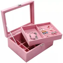 Comprar Organizador De 2 Niveles Para Pulseras, Aretes Rosado