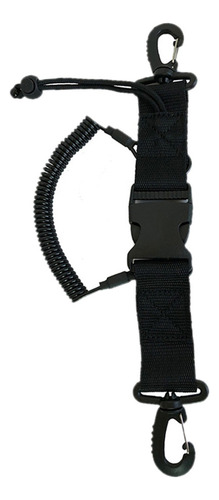  Scuba Dive Black Snappy Coil Cámara Lanyard Con Mosquetón