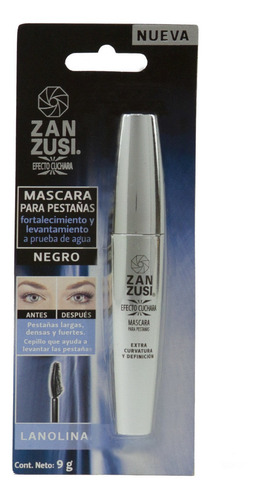 Imagen 1 de 1 de Zanzusi Máscara Efecto Curvix Prueba De Agua Negramoso 9 G