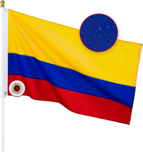 Bandera De Colombia Exterior 3x5 Ft, Franjas Cosidas De...