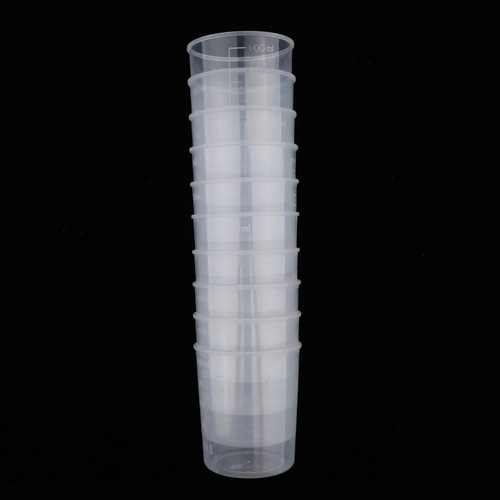 Imagen 6 de 11 de 10 Vasos Medidores De Plástico, Tazas Graduadas De 100 Ml P