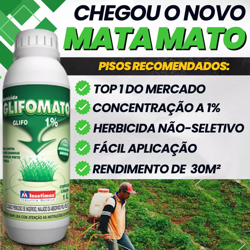 Glifomato Original 1 Litro Mata Mato Forte Concentrado