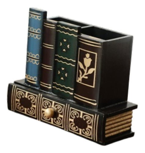 Libro Vintage Pen Pen Books Con Cajón Falso Faltar Flor
