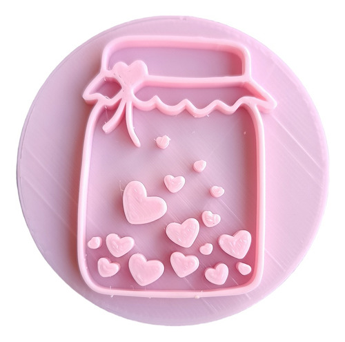 Stamp Frasco De Corazones Repostería Porcelana