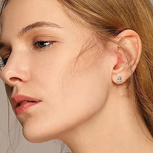 Pendientes De Tuerca Para Mujer, Plata De Ley S925 Chapada E