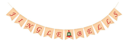 1 Pieza Banner Vintage Burlap Bells Adornos Para Una