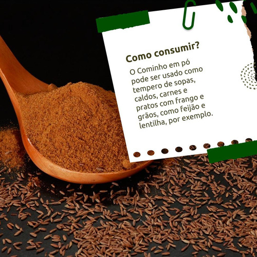 Cominho Em Pó, Raiz E Sabor Tempero Natural 200g