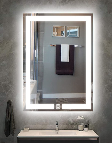 Espejo Led 80x60 Rectangular Con Luz Fría Y Cálida