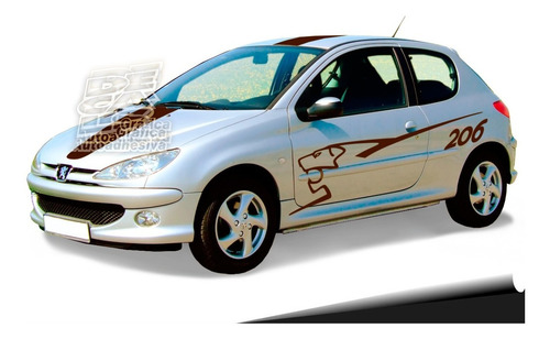 Calco Peugeot 206 Rc Rally Juego Capot - Techo - Portón