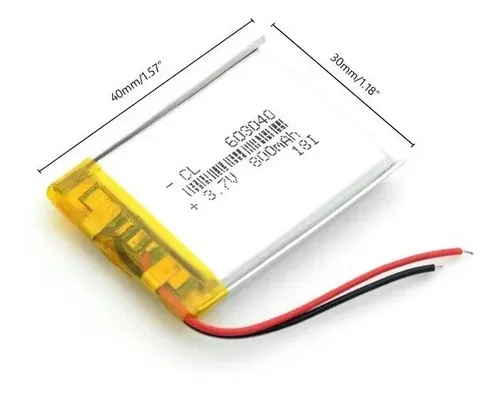 Bateria 3.7v 800 Mah 6mm X 30mm X40mm 2 Fios 603040 | MercadoLivre