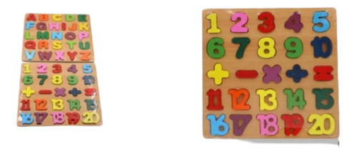 Juguete Didáctico Niños Puzzles 2 Tableros Número Y Letras 
