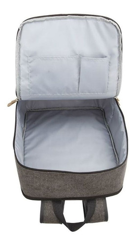 Mochila Com Porta Notebook Elegante Espaçosa Cor Café Desenho Do Tecido Liso