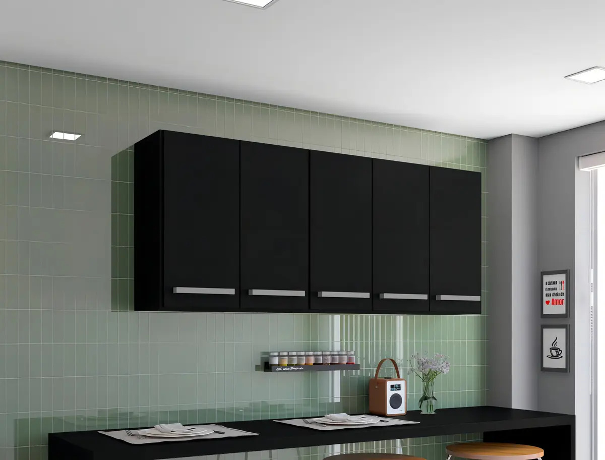 Casa Moderna Movelaria Santorini Moveis Para Cozinha Alacena Negro